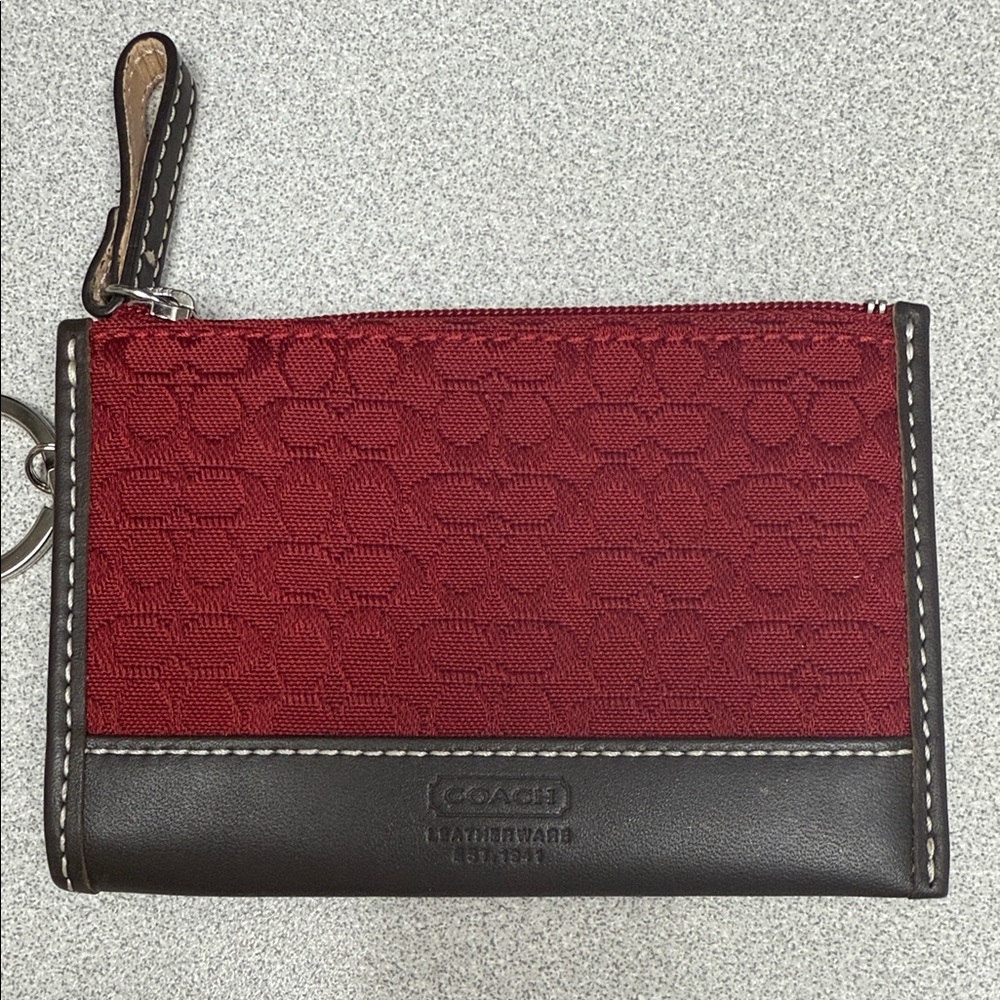 Coach Mini C Jacquard Signature Collection Keyring Wallet